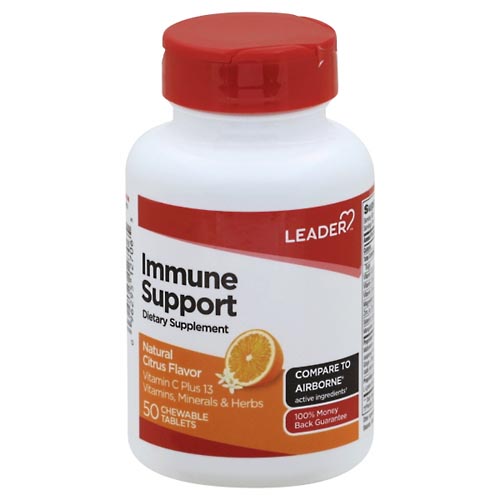 Image for Leader Immune Support, Natural Citrus Flavor, Chewable Tablets,50ea from Gloyer's Pharmacy