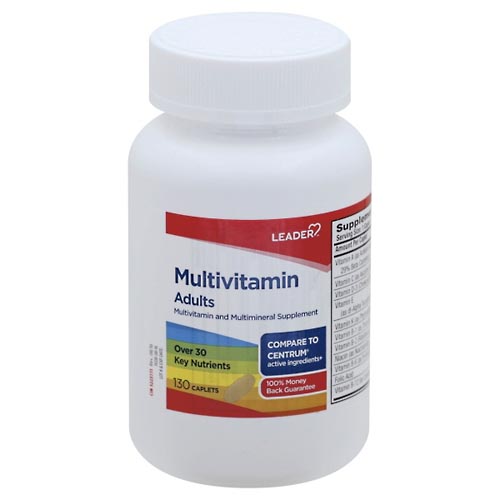 Image for Leader Multivitamin, Adults, Caplets,130ea from Gloyer's Pharmacy