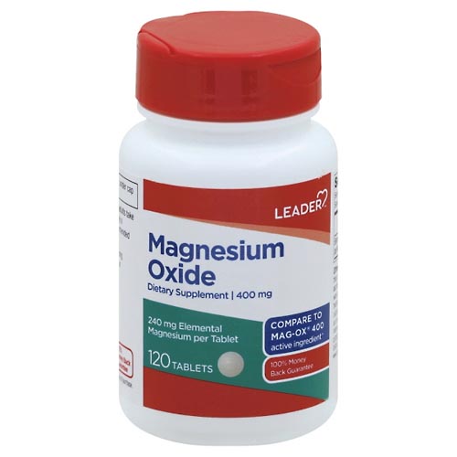 Image for Leader Magnesium Oxide, 400 mg, Tablets,120ea from Gloyer's Pharmacy