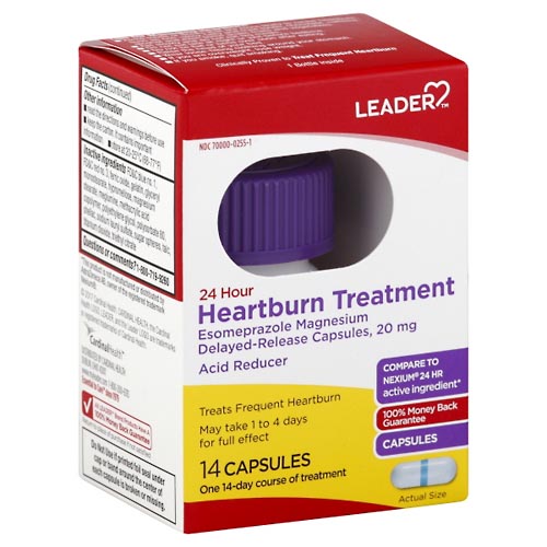 Image for Leader Heartburn Treatment, 24 Hour, Capsules,14ea from Gloyer's Pharmacy