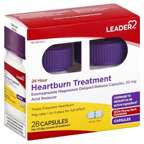 Image for Leader Heartburn Treatment, 24 Hour, Capsules,28ea from Gloyer's Pharmacy