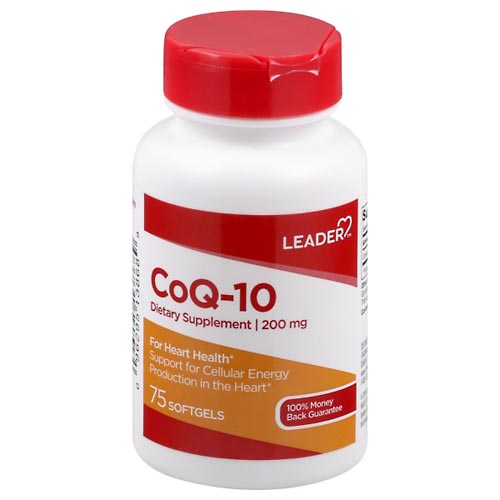 Image for Leader CoQ-10, 200 mg, Softgels,75ea from Gloyer's Pharmacy