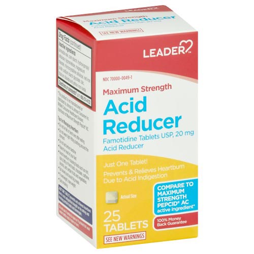 Image for Leader Acid Reducer, Maximum Strength, Tablets,25ea from Gloyer's Pharmacy