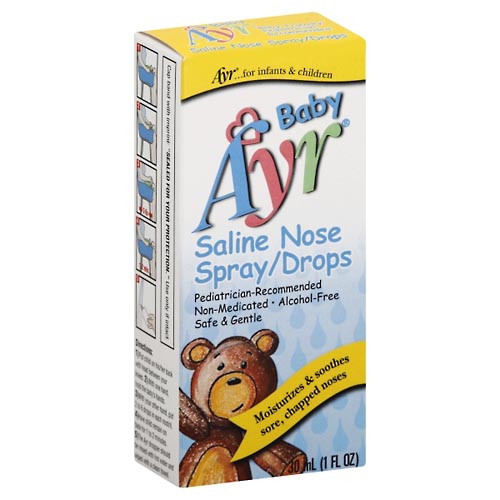 Image for Ayr Nose Spray/Drops, Saline,1oz from Gloyer's Pharmacy