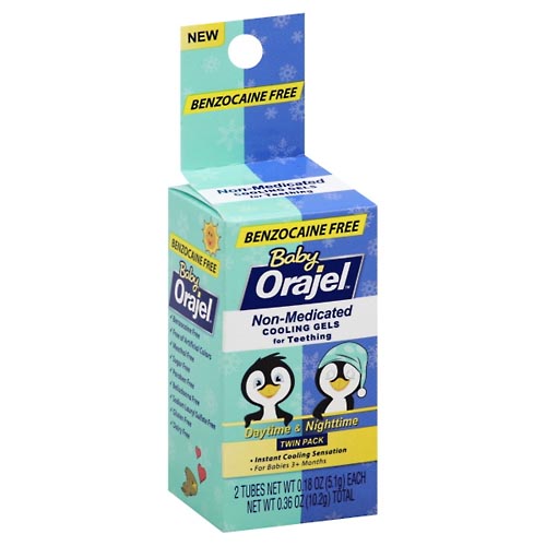 Image for Orajel Cooling Gels, for Teething, Non-Medicated, Daytime & Nighttime, Twin Pack,2ea from Gloyer's Pharmacy